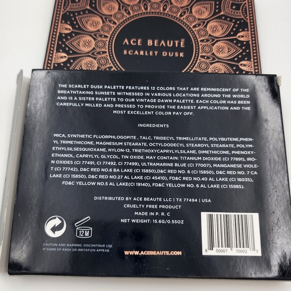 BEAUTE Scarlet Dusk Eyeshadow Palette 12 Shades NIB - Picture 3 of 3